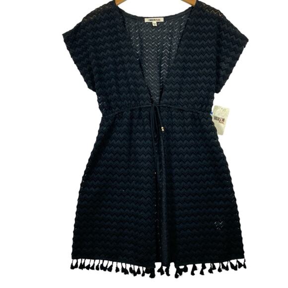 MIKEN NWT Tie-Waist Chevron-Knit Cover Up XL - Picture 2 of 7